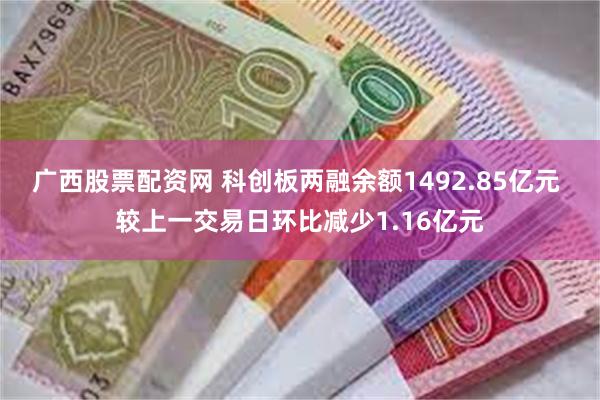 广西股票配资网 科创板两融余额1492.85亿元 较上一交易日环比减少1.16亿元